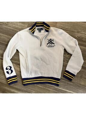 Vintage 90s Polo Ralph Lauren White Sweatshirt Sz Small